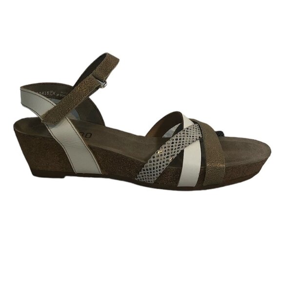 MUNRO Wedge Sandals Women's Size US8 Gold White Perfect Fit Mini - Picture 13 of 13